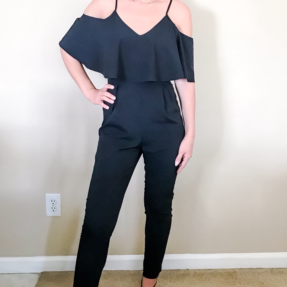 SHEIN Ruffle Top Black Romper 💋👠🔥🖤